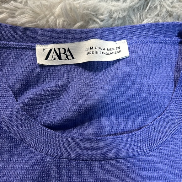 Zara periwinkle knit crop top - Picture 2 of 2